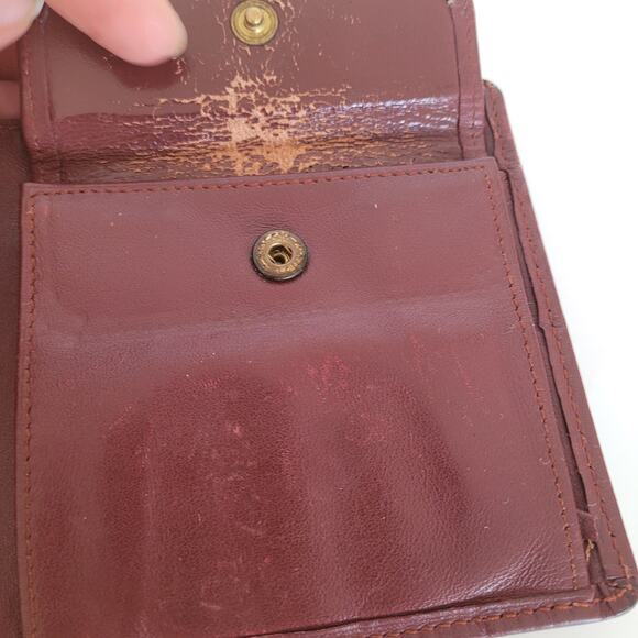 Cartier Men's Vintage Bifold Leather Bordeaux Red Wallet Medium Retro Card Fair - Picture 9 of 13